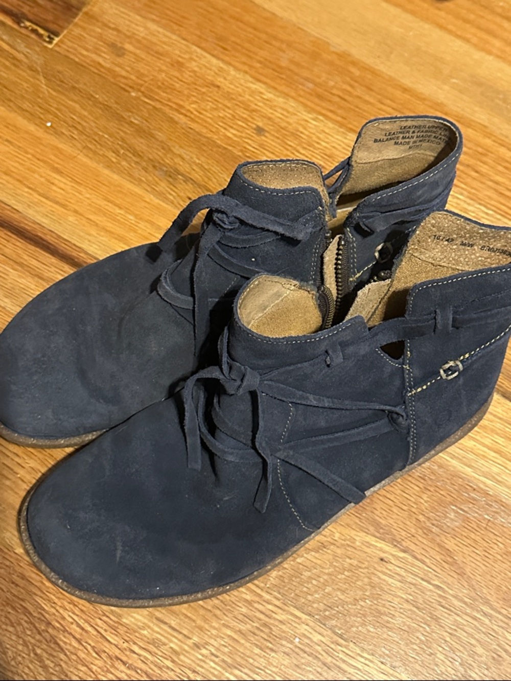 Born Navy Suede Ankle Boots